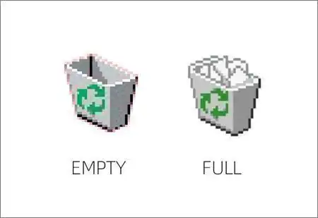 Windows 95 垃圾箱图标演变_电脑上没有回收站图标_Windows 2000 垃圾箱设计变化