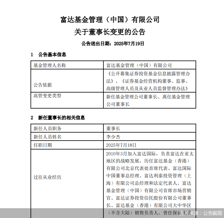 年内公募基金高管变动频繁，富达基金黄小薏离职原因成谜